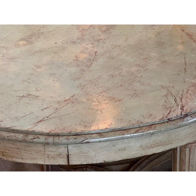 Antique White 19th Century Louis XVI Style Painted Center Table For Sale - Image 8 of 9