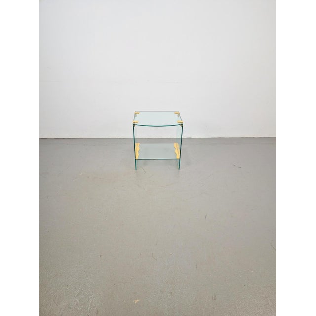 Vintage Regency Brass and Glass Side Table, 1970s For Sale - Image 10 of 12