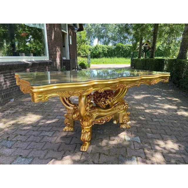 1980 Italian Baroque Gold Beech Dining Set - 7 PCS For Sale - Image 11 of 17