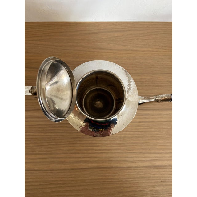 Metal Whiting Arts and Crafts Hand-Hammered Sterling Silver Teapot, Creamer and Sugar, 18 Oz. For Sale - Image 7 of 13
