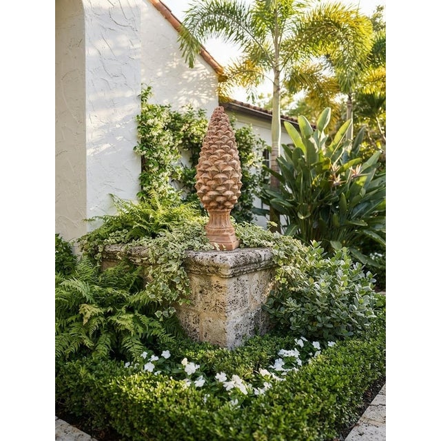 Vintage Tuscan-Style Terracotta Pinecone Finial Statue For Sale - Image 9 of 12