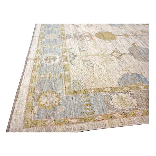 Textile Turkish Oushak Wool 10x12 Gold, Ivory & Gray Handmade Area Rug #1144132 For Sale - Image 7 of 14