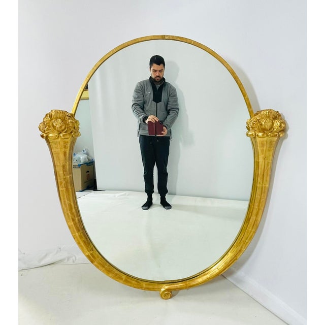 1960s 1960s Wall Mirror With Gold Gilded Frame After André Mare & Louis Süe For Sale - Image 5 of 12