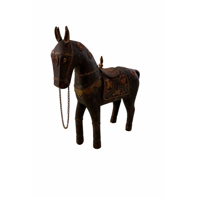 Vintage Carved Wood Horse With Copper Saddle Details, C. 1970's For Sale In San Diego - Image 6 of 9