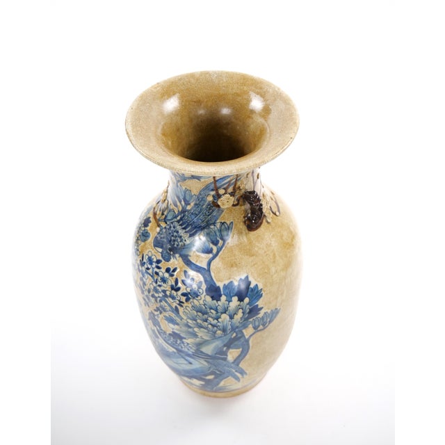 Chinese Mid-20th Century Chinese Porcelain Vase With Phoenix and Floral Motifs For Sale - Image 3 of 11
