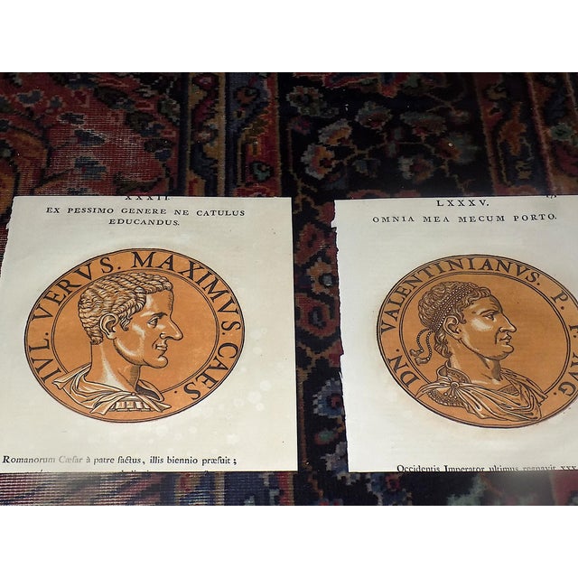Realism Authentic Antique Early 18th C. Hubert Goltzius Chiaroscuro Color Woodcut Portraits of Roman Emperors -- Set of 12 For Sale - Image 3 of 9