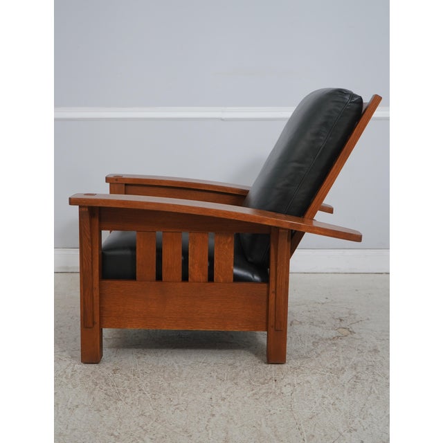 Mission Stickley Mission Oak Morris Chair W. Ottoman For Sale - Image 3 of 18