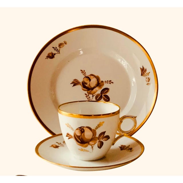 1960s Royal Copenhagen Brown Rose Breakfast Set - Set of 3 For Sale - Image 11 of 18