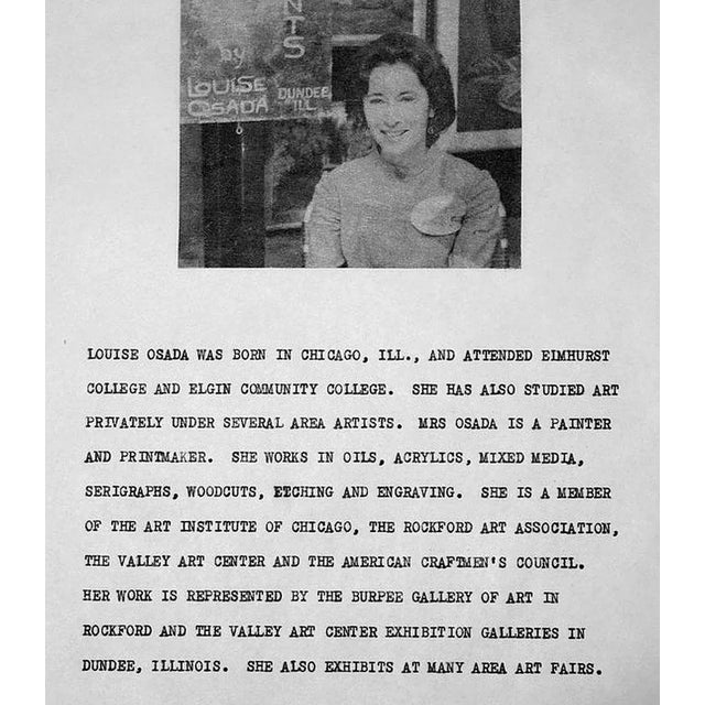 Paper 1961 Louise Osada "Towers of Babel" Fauvist Serigraph Numbered 5/6 For Sale - Image 7 of 7