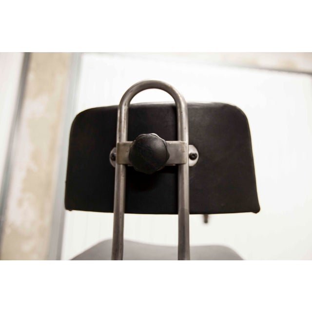 Black French Army Swivel Office Chair in Leather, 1960s For Sale - Image 8 of 18