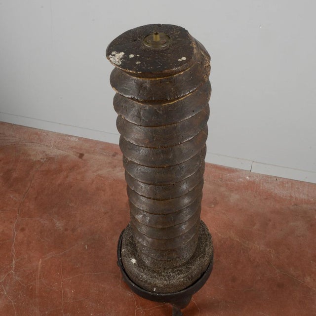 Wooden Grape Wine Press Screw with Support, Italy, 19th Century For Sale - Image 15 of 18