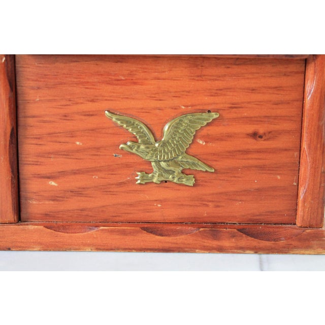 Vintage Wood Recipe Box W/ Eagle Motif For Sale - Image 4 of 9