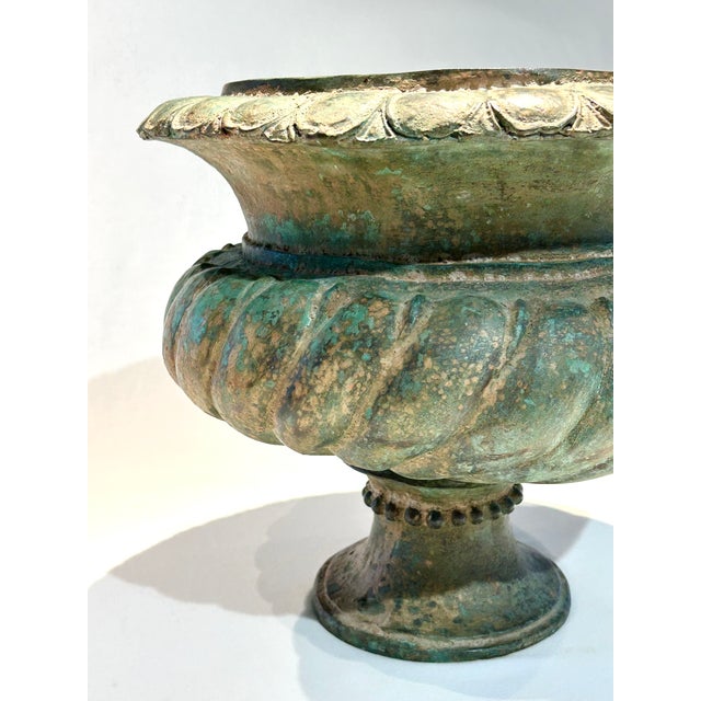 1990s Vintage Verde Green Brass Urn For Sale - Image 5 of 6