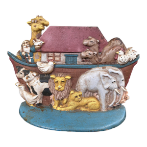 Vintage Midwest Taiwan Noah’s Ark Cast Iron Doorstop