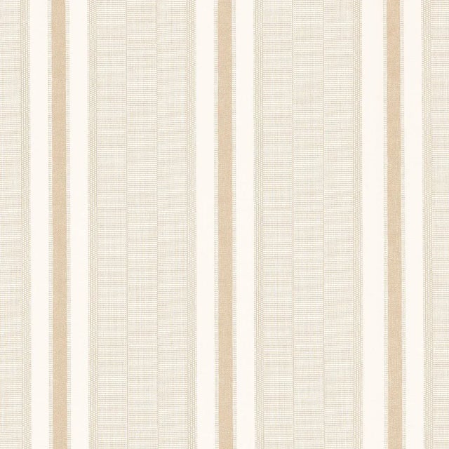 Schumacher X A Rum Fellow Ipala Stripe Wallpaper In Bisque For Sale