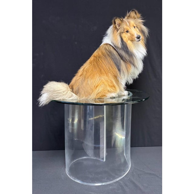 Mid-Century Modern 1980s After Vladimir Kagan Lucite Mid-Century Snail Table For Sale - Image 3 of 3