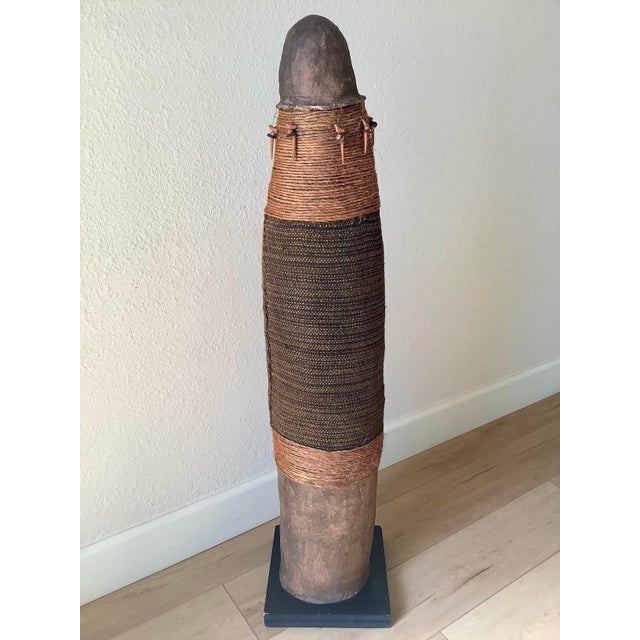1980s Monumental Southwestern Mixed-Media Figurative Sculpture With Brass Face by Naida Seibel, 43.5” H For Sale - Image 11 of 11