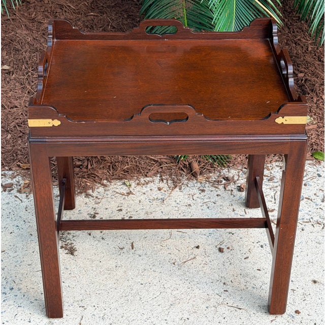 Brown Vintage Chippendale Drinks Table For Sale - Image 8 of 8