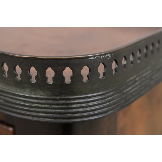 Theodore Alexander 2 Tier Leather Wrapped Console Table For Sale - Image 13 of 16