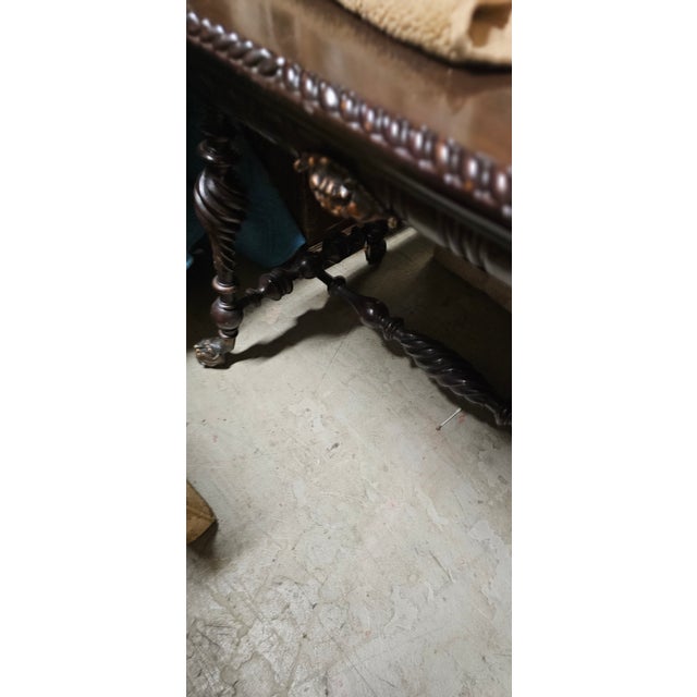 Carved Gothic Merklen Brothers Library Desk For Sale - Image 15 of 15