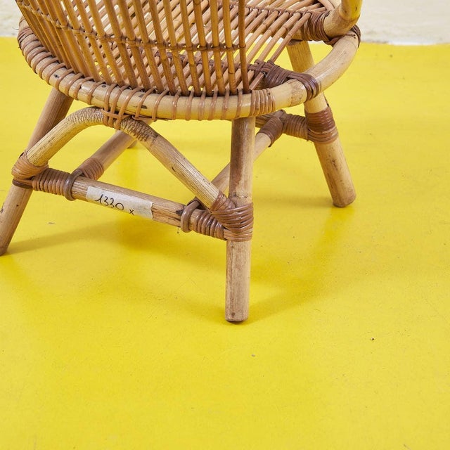Small Vintage Bamboo Armchair For Sale - Image 4 of 7