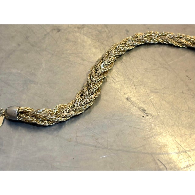 Mid-Century Modern 1970s Gold Tone Braided Chain Bracelet For Sale - Image 3 of 3