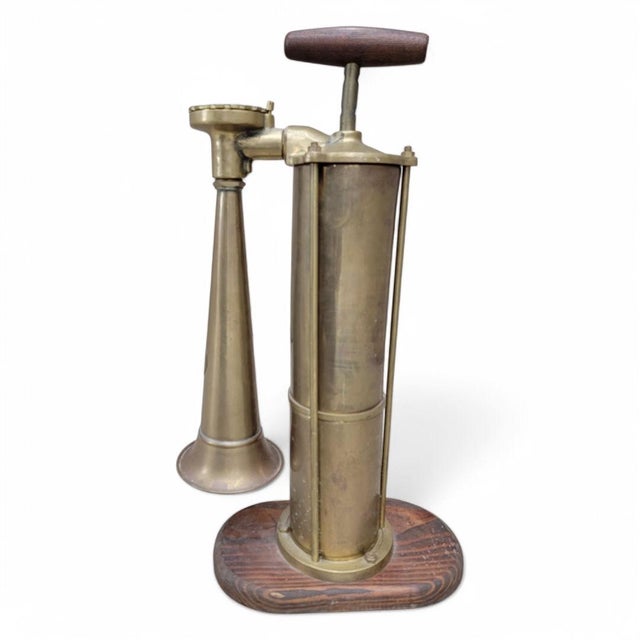 Antique Nautical Tyfon Brass Foghorn Malmo Sweden Kockums Mek Verkstad For Sale - Image 4 of 6