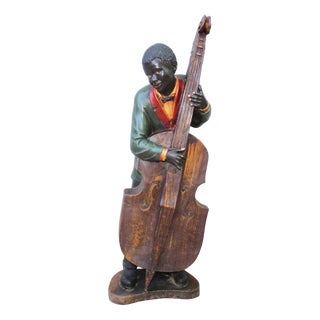 Vintage New Orleans Double Bass Player Jazz Musician Figurine, 1990s For Sale