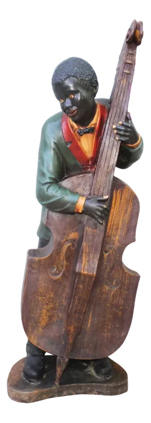Vintage New Orleans Double Bass Player Jazz Musician Figurine, 1990s