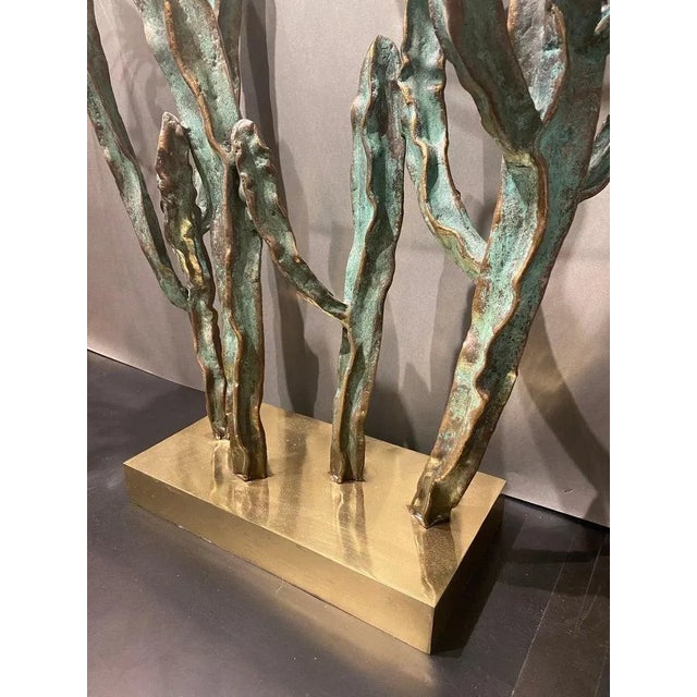 Early 21st Century Bronze Cactus Sculpture/Console Table For Sale - Image 9 of 13
