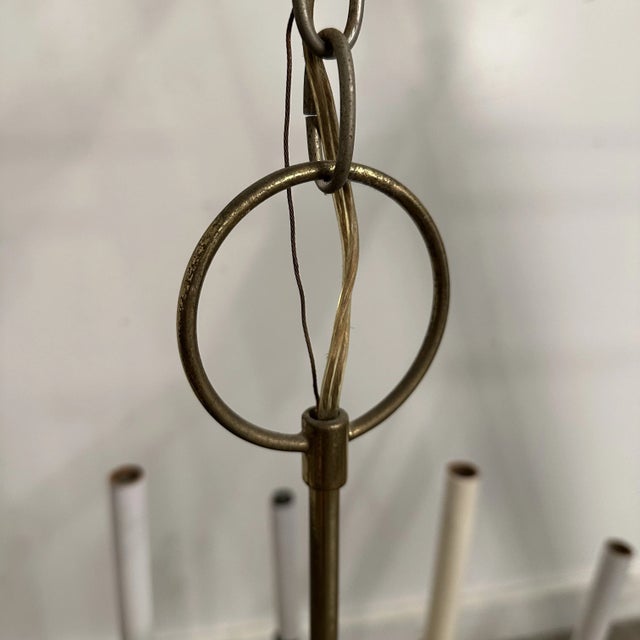 Mid Century Modern Tommi Parzinger Style Brass Chandelier by Lightolier For Sale - Image 11 of 11