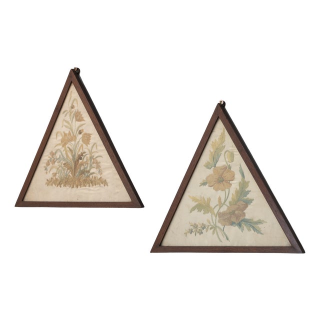 Embroidered Panels, 1900s, Set of 2 For Sale