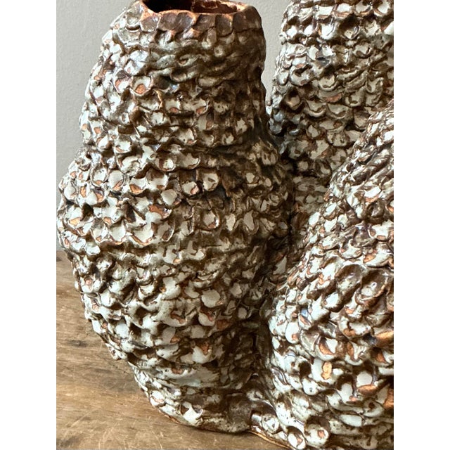 Vintage Boho Original Studio Pottery Barnacle Vase For Sale - Image 12 of 12