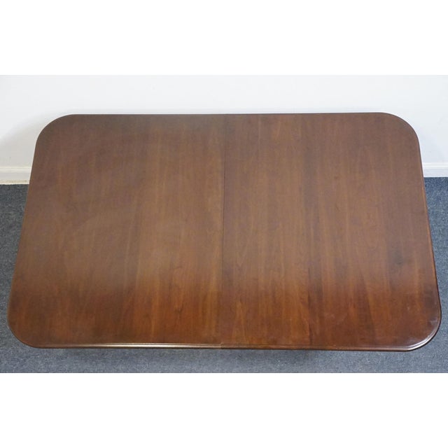 Late 20th Century Ethan Allen Georgian Court Solid Cherry Traditional Style 84" Double Pedestal Dining Table 11-6093 For Sale - Image 5 of 11