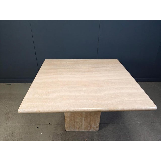 Beige Vintage Travertine Dining Table, 1970s For Sale - Image 8 of 13