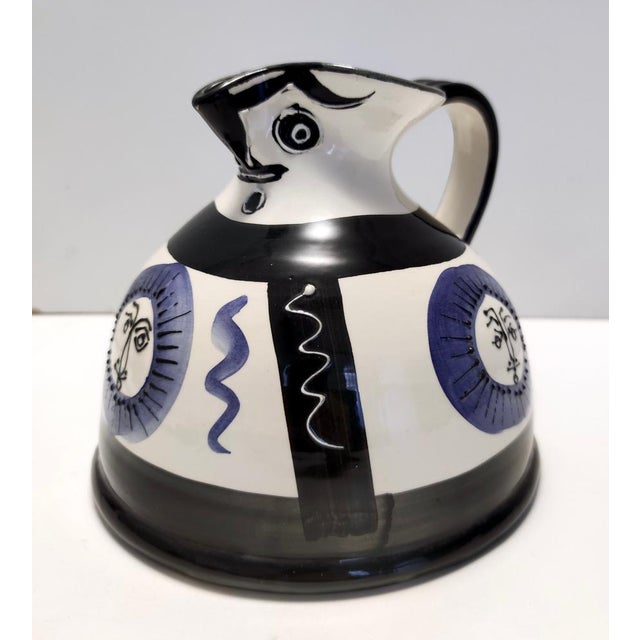 Hand-Painted Ceramic Jug in the style of Picasso, 1970s For Sale - Image 4 of 14