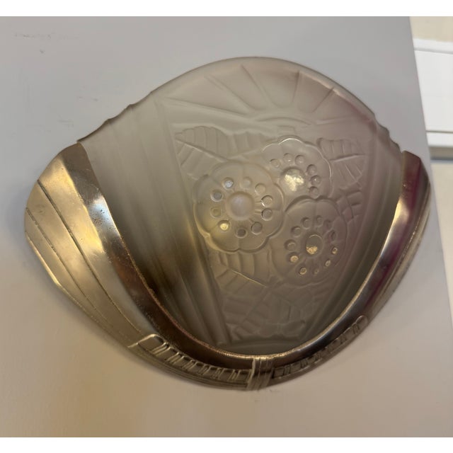 Art Deco Nickel-Plated Bronze Wall Sconces from Viarme, France, 1930s, Set of 2 For Sale - Image 13 of 18