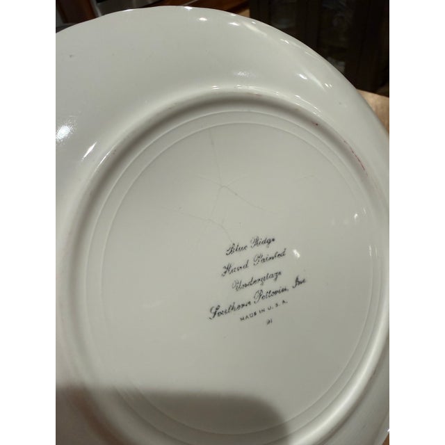 Vintage 1940s Blue Ridge Southern Potteries "Crab Apple" Dinner Plates - Set of 4 For Sale - Image 9 of 9