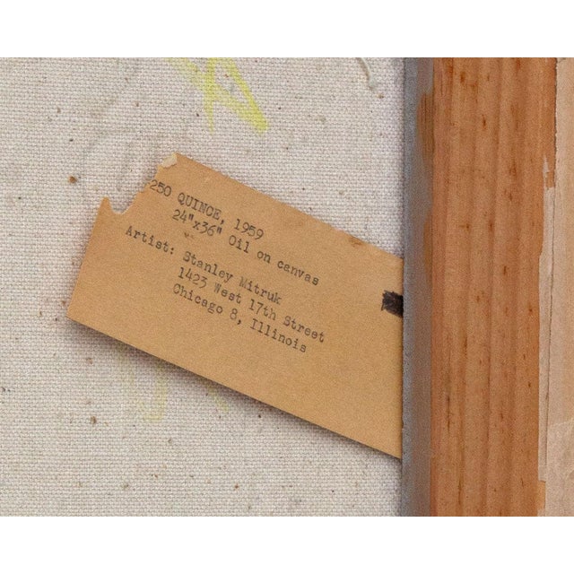 1959 “Quince” Oil on Canvas Abstract Still Life Painting Signed by Stanley Mitruck For Sale - Image 10 of 10