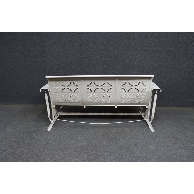 1950s Pie Crust Style Fully Restored White Metal Glider For Sale - Image 13 of 14