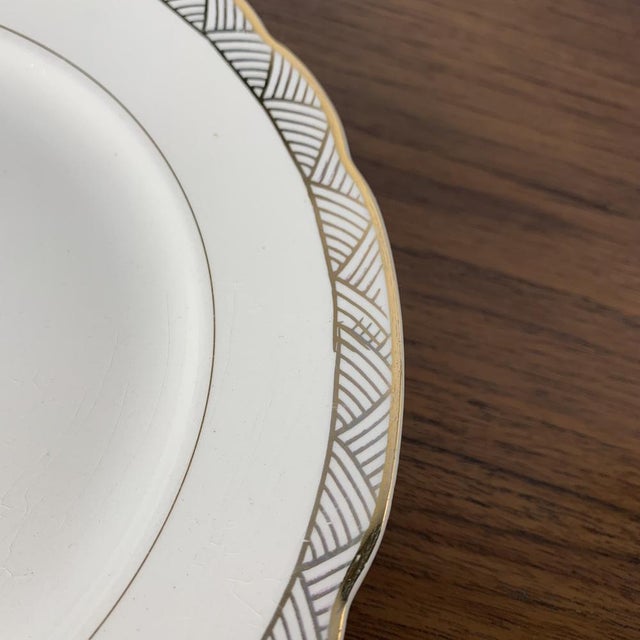 1950s White and Gold Flat Plates from Villeroy & Boch, 1940s, Set of 6 For Sale - Image 5 of 6