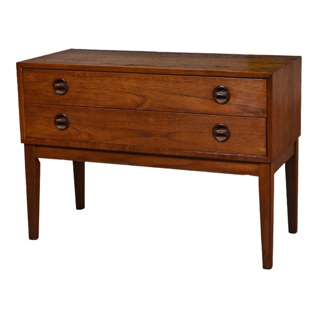 1950-1960’s Scandinavian Modern Teak Low Bench Cabinet or Credenza Attributed to Arne Wahl Iversen for Vintage Ikea For Sale