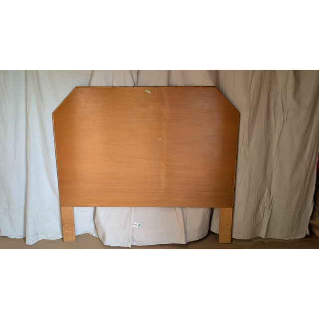Vintage Faux Bamboo Full Headboard With Herringbone Parquet Rattan, in the Style of Dixie For Sale - Image 10 of 10