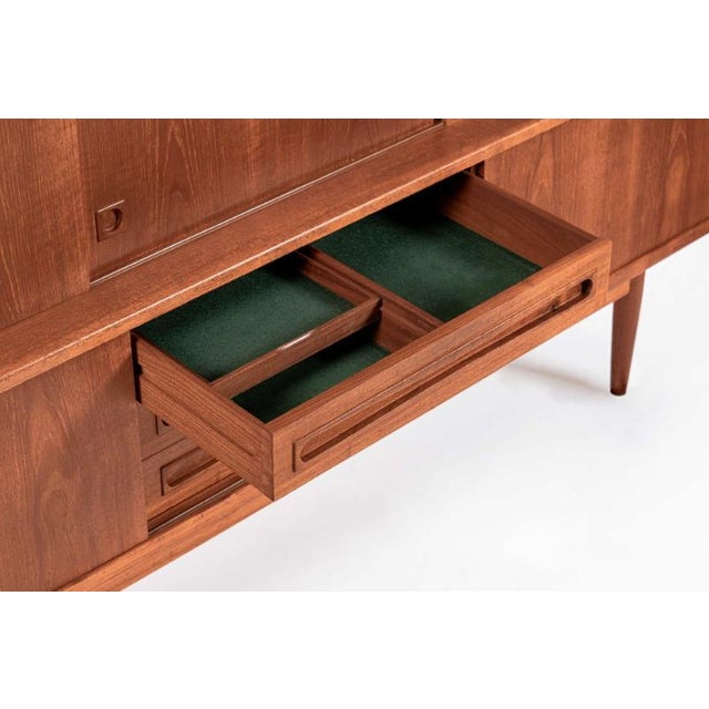 Mid-Century Danish Teak Tall Sideboard or Bar Cabinet by Johannes Andersen For Sale - Image 10 of 18