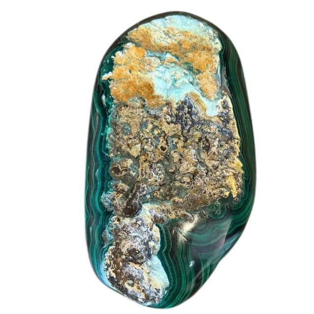 Banded Malachite With Inclusions For Sale - Image 9 of 9