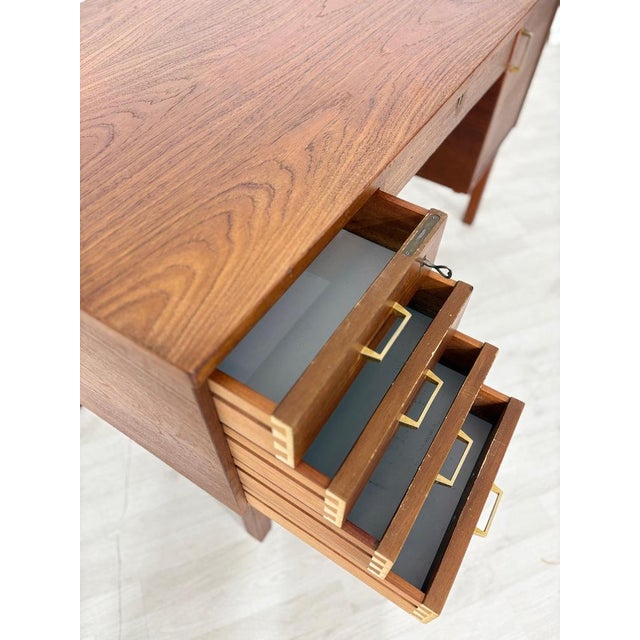Mid-Century Danish Teak Desk, 1960s For Sale - Image 4 of 17