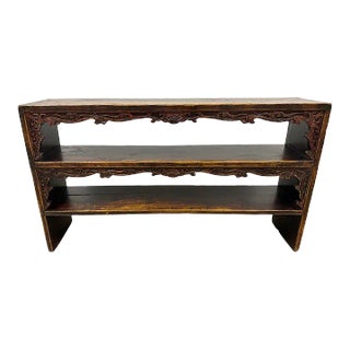 19th Century Antique Chinese Carved Display Shelf For Sale