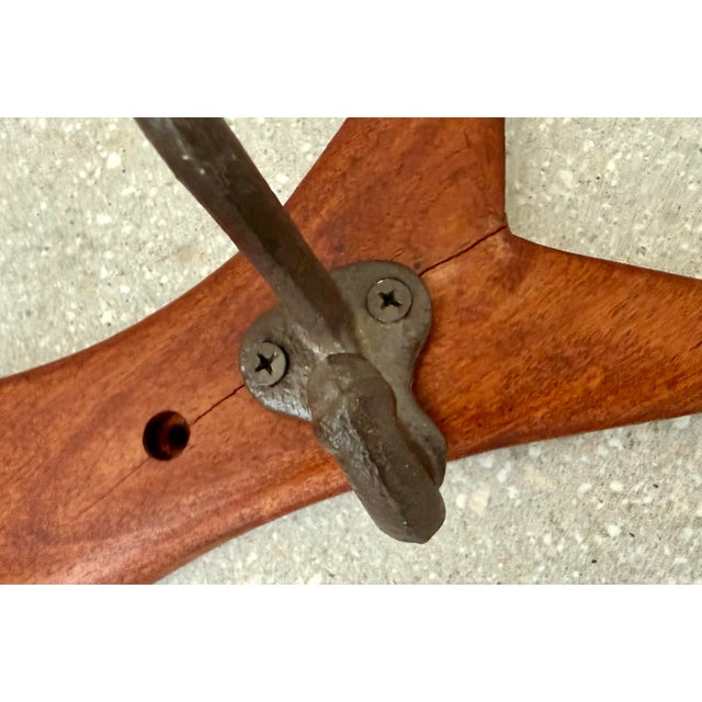 Vintage Rustic Folk Art Wood Fish Coat, Hat Rack For Sale - Image 10 of 12