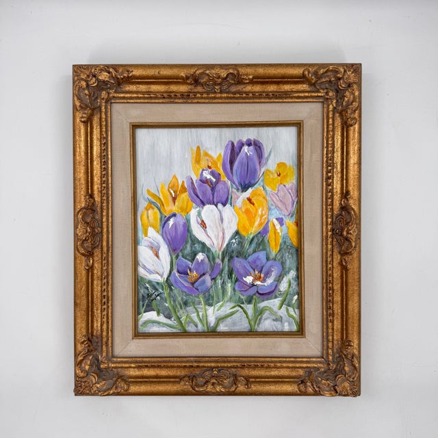 2000 - 2009 Original Floral Painting by Robin Blakely Vaughan Framed Signed 15x13 For Sale - Image 5 of 12