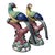 Pair Parrot Phoenix or Peacock Bird Figurines Table Sculptures - Hand Painting Chinese Porcelain Book Matching Set - Chelsea House Mottahedeh Style For Sale - Image 9 of 10
